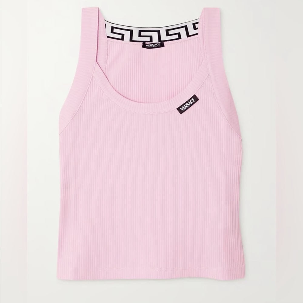 Versace pink tank- size 44 - ribbed -
